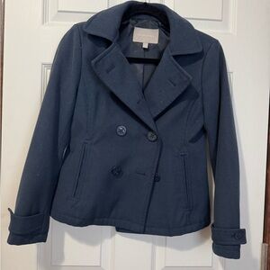 Banana Republic Blue Pea Coat Double-Breasted Classic